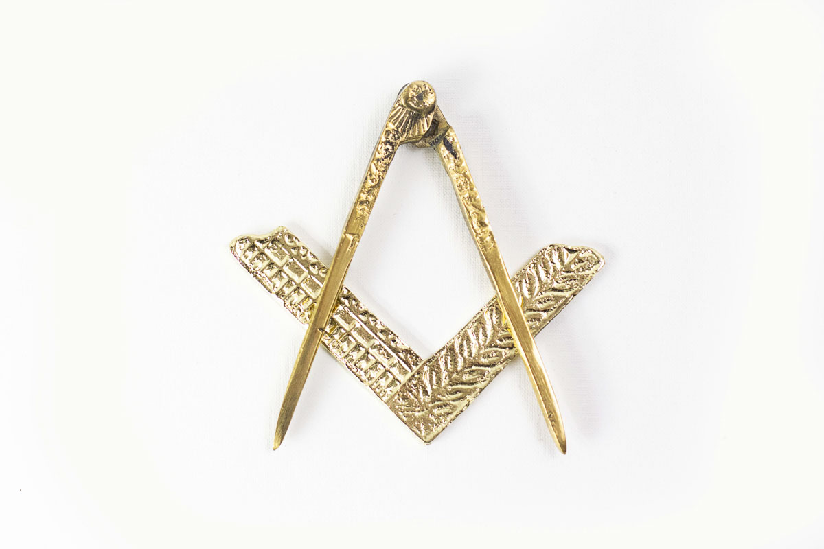 Masonic Square and Compass Bronze